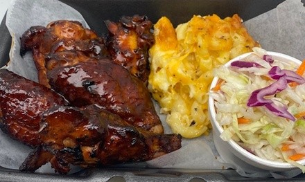 Food and Drink at Thomas' Smokey Pit Stop, Takeout or Dine-In (Up to 15% Off). Two Options Available.