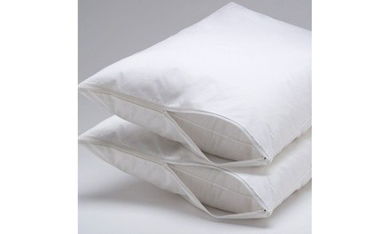 Hypoallergenic Waterproof Zipper Pillow Protector 2 Piece Set Encasement