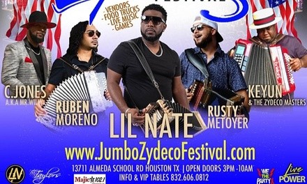 Jumbo Zydeco Festival on May 29 at 3 p.m.