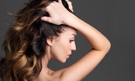 Haircut with Root Color Retouch or Partial Highlighs or Balayage at TEASE Salon (Up to 52% Off)