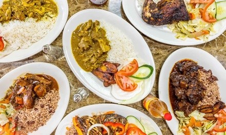 Jamaican Breakfast, Lunch or Dinner, or Food and Drinks at M & J Delight (Up to 33% Off)