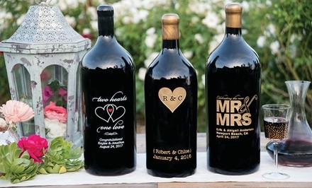 One or Two Personalized 1.5-Liter Wine Bottles from EtchedWine.com (Up to 64% Off)