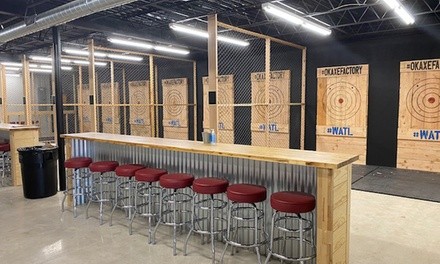 One- or Two-Hour Axe-Throwing Lane Rental for One at Oklahoma Axe Factory (Up to 20% Off)
