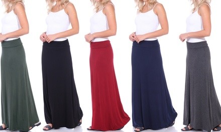 Women's Convertible Fold-Over Maxi Skirt. Plus Sizes Available.