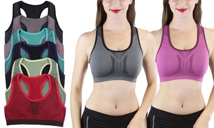 Mid-Impact Compression Reversible Sports Bras (6-Pack)