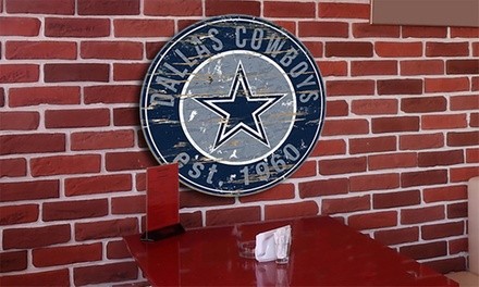 NFL Round Distressed Sign