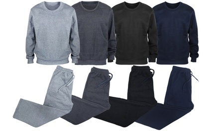 Men's Basic Solid Pullover and Sweatpant Set (2-Piece)