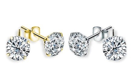 Round Cubic Zirconia Stud Earrings by Dazzling Kiddos