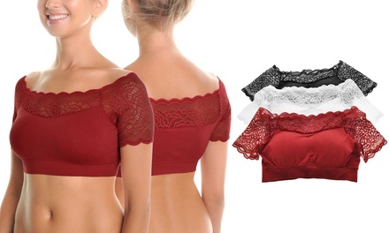 Lace Off-Shoulder Bralette (3-Pack)