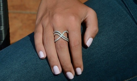 Double X Ring Made with Swarovski Crystals by Elements of Love