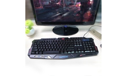 Wired USB Gaming Keyboard with 3 Color Backlight Illumination