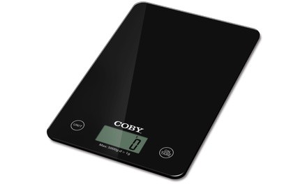 COBY Digital Glass Kitchen Scale with Tare Function