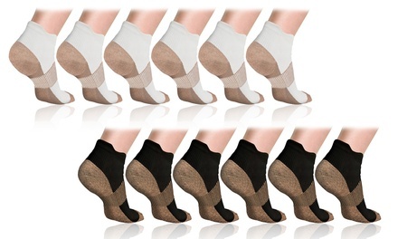 XFit Copper-Infused High-Energy Therapy Socks (6-Pack)