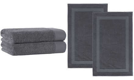 Signature Plush Turkish Cotton Bath Sheet Towel or Mat Set (2-Piece)