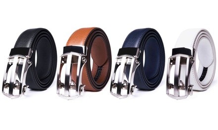 Men's Ratchet Buckle Leather Dress Belt
