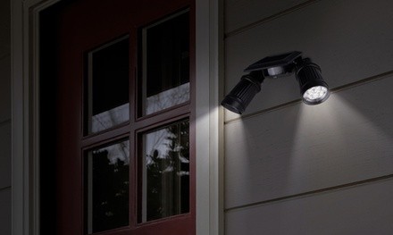 Stalwart Solar-Powered 14-LED Dual-Head Motion-Sensor Wall Spotlight