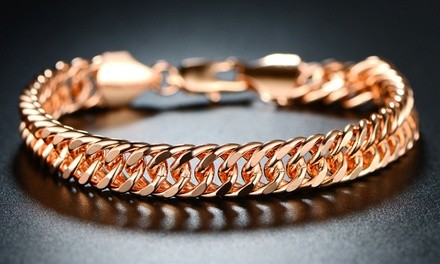 18K Rose Gold Cub-Link Bracelet by Sevil