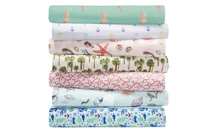 Hotel Coastal-Printed Microfiber Sheet Sets (3- or 4-Piece)