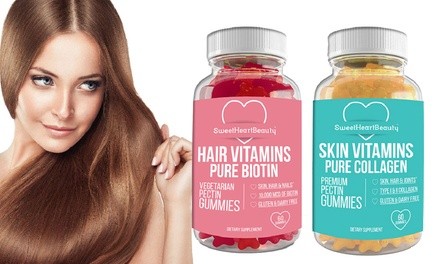 Premium Biotin Hair or Collagen Skin Gummies (30 Servings; 1- or 2-Pack)