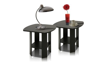 Furinno 2-11180EX Espresso End Table Set (2-Piece)