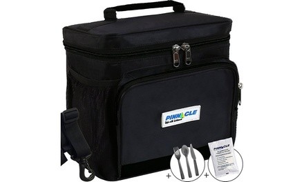 Insulated Lunch Bag Kit with Gel Ice Pack and Matching Cutlery