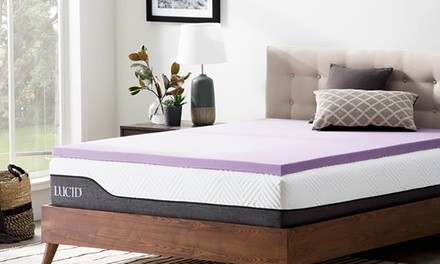 Lucid Lavender-Infused Memory Foam Mattress Topper. Multiple Options Available.