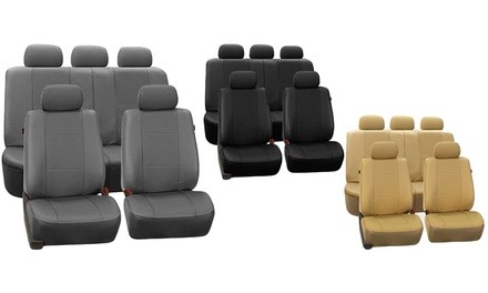 Universal Fit Leatherette Car Seat Cover Set (9-Piece)