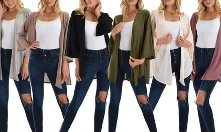 Lyss Loo Graceful Ways Women's Kimono Cardigan. Plus Sizes Available.