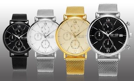 So & Co New York Men's Mesh Chronograph Watch Collection
