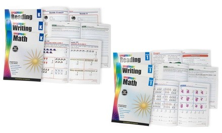 Spectrum Reading, Writing, and Math Workbook Sets for Grades K-6 (3-Piece)