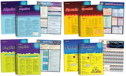 QuickStudy Algebra, Chemistry, English, or Spanish Study Pack (3-Pack)