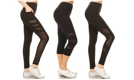 Women's High Waisted Capri and Full-Length Leggings (3-Pack)