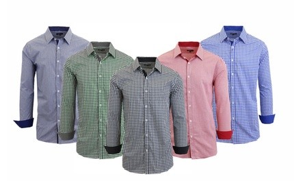 Men's Long-Sleeve Slim-Fit Dress Shirt