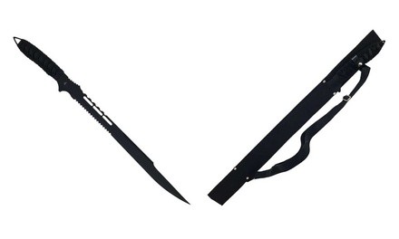 Whetstone Ninja Machete with Full Tang Black-Coated Blade