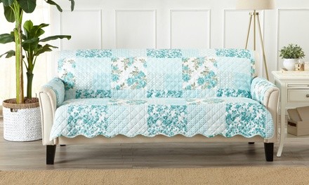 Stain-Resistant Patchwork-Style Scalloped Printed Furniture Slipcovers