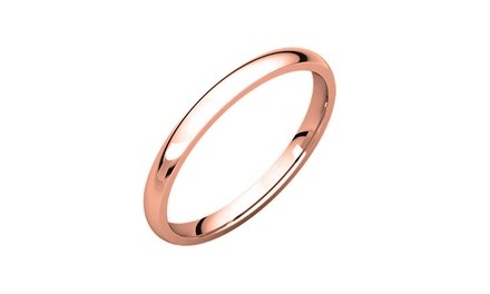 14K Rose Gold Plated 2mm Comfort-Fit Italian Wedding Bands
