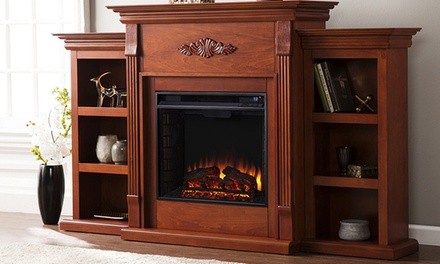 Tennyson Electric Fireplace with Bookcases