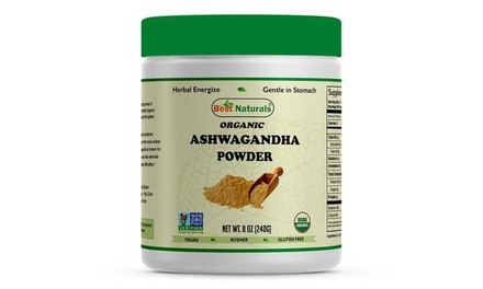Best Naturals Certified Organic Non-GMO Vegan Ashwagandha Root Powder Dietary Supplement (1-, 2-, or 3-Pack)