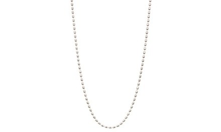 Italian Sterling Silver Oval Bead Chain Necklace by Pori