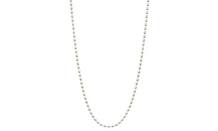 Italian Sterling Silver Oval Bead Chain Necklace by Pori