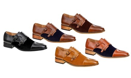 Signature Men's Monk-Strap Cap-Toe Dress Shoes