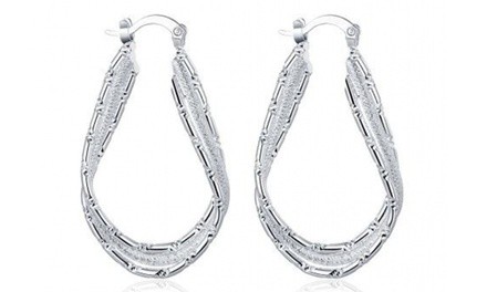 Abstract Hoop Earrings in Sterling Silver by Maze Exclusive