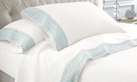 Crochet-Lace Microfiber Sheet Set (3- or 4-Piece)