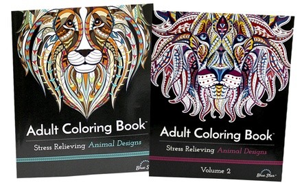 Adult Coloring Books: Animal Designs (1- or 2-Pack)