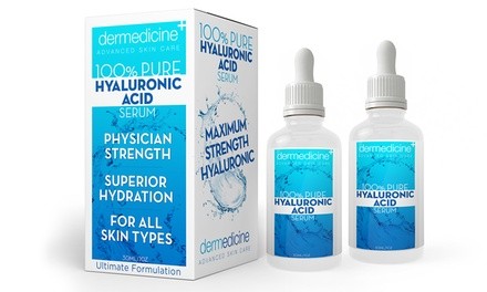 Dermedicine 100% Pure Hyaluronic Acid Serum (1- or 2-Pack)