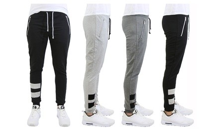 Men's Slim Fit French Terry Joggers with Zipper Pockets