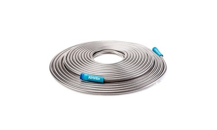 Aqua Joe Heavy-Duty Spiral Constructed Stainless Steel Garden Hose