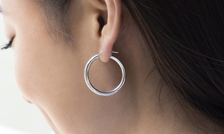 Nina & Grace Hoop Earrings in Sterling Silver