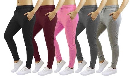 Galaxy by Harvic Women's Heavyweight Fleece-Lined Joggers. Plus Sizes Available.