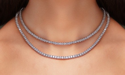 Elements of Love 32.00 CTTW Choker Tennis Necklace Made with Swarovski Elements
